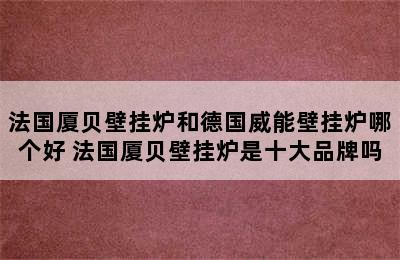 法国厦贝壁挂炉和德国威能壁挂炉哪个好 法国厦贝壁挂炉是十大品牌吗